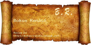 Bokse Renátó névjegykártya