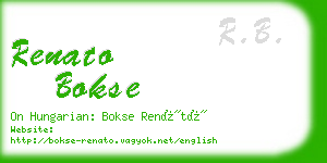 renato bokse business card